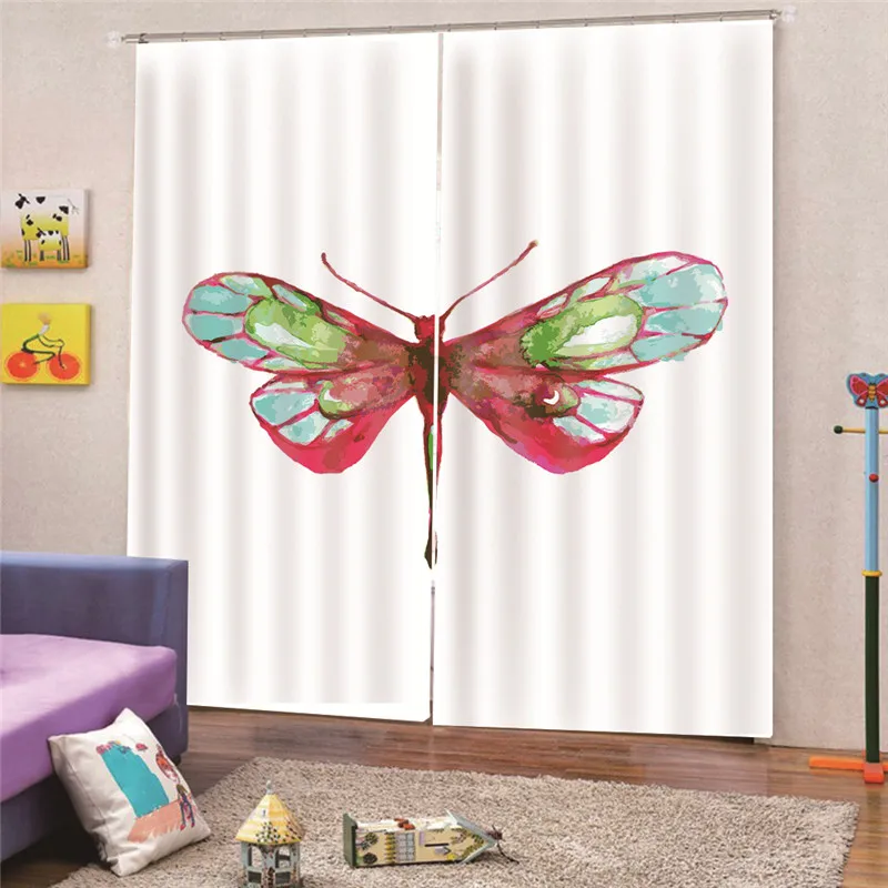 3D Digital Print Dragonfly Children Curtains Kids Boy Girl Bedroom Living Room Blackout Cortinas Custom Made Drape M18