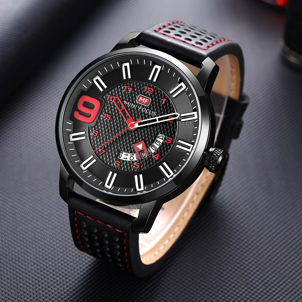 MINIFOCUS Brand Men's Wrist Watches Luxury Design Quartz Watch Men Waterproof Fashion Male Clock Leather Strap Wristwatch Black MINIFOCUS Brand Men's Wrist Watches Luxury Design Quartz Watch Men Waterproof Fashion Male Clock Leather Strap Wristwatch Black