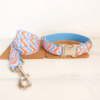 

GLORIOUS KEK Luxury Designer Dog Collars The Wave Personalized Collars for Small Large Dogs Durable Metal Buckles Quick Release