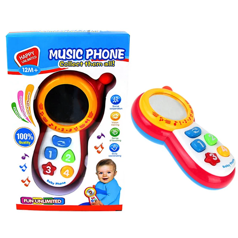 Мультфильм Pull Line Телефон/Игрушечный мобильный телефон обучения сотовый телефон музыкальный автомат электронные игрушки для детей подарок