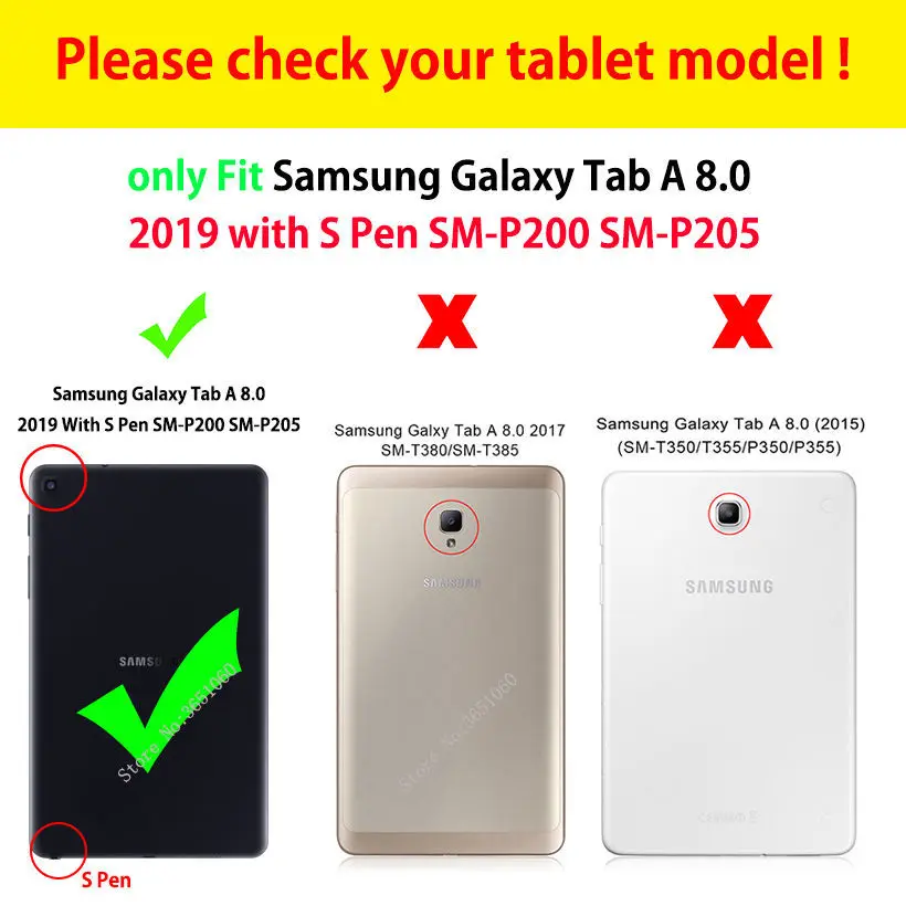 Чехол для samsung galaxy tab A 8 0 2019 с S образной искусственной ручкой чехол планшета P200 P205
