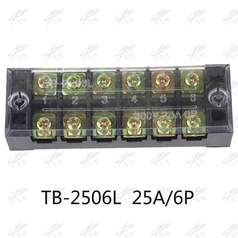 1 шт. двухрядная Клеммная колодка 600V 25A TB-2503/TB-2504/TB-2506/TB-2508/TB-2505/TB-2510/TB-2512/TB-опционально - Цвет: TB2506 15A6P