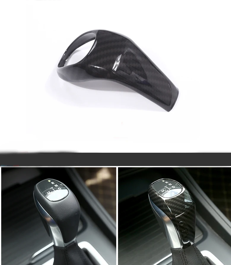 

Chrome Styling Console Gear Shift Knob Decorative Cover Trim Sticker For BMW X1 16-2017 Carbon Fiber Color Interior Accessories