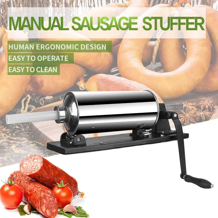 

10LBS Horizontal Sausage Stuffer Stainless Steel Sausage Filling Making Machine Sausage Stuffer Filler Maker