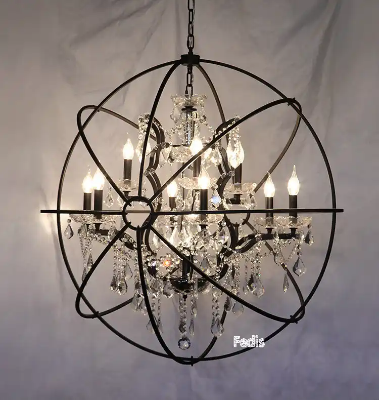 Rh Industrial Lighting Restoration Hardware Vintage Crystal Chandelier Pendant Lamp Orb Chandelier Living Room Cafe Lighting Pendant Lights Aliexpress
