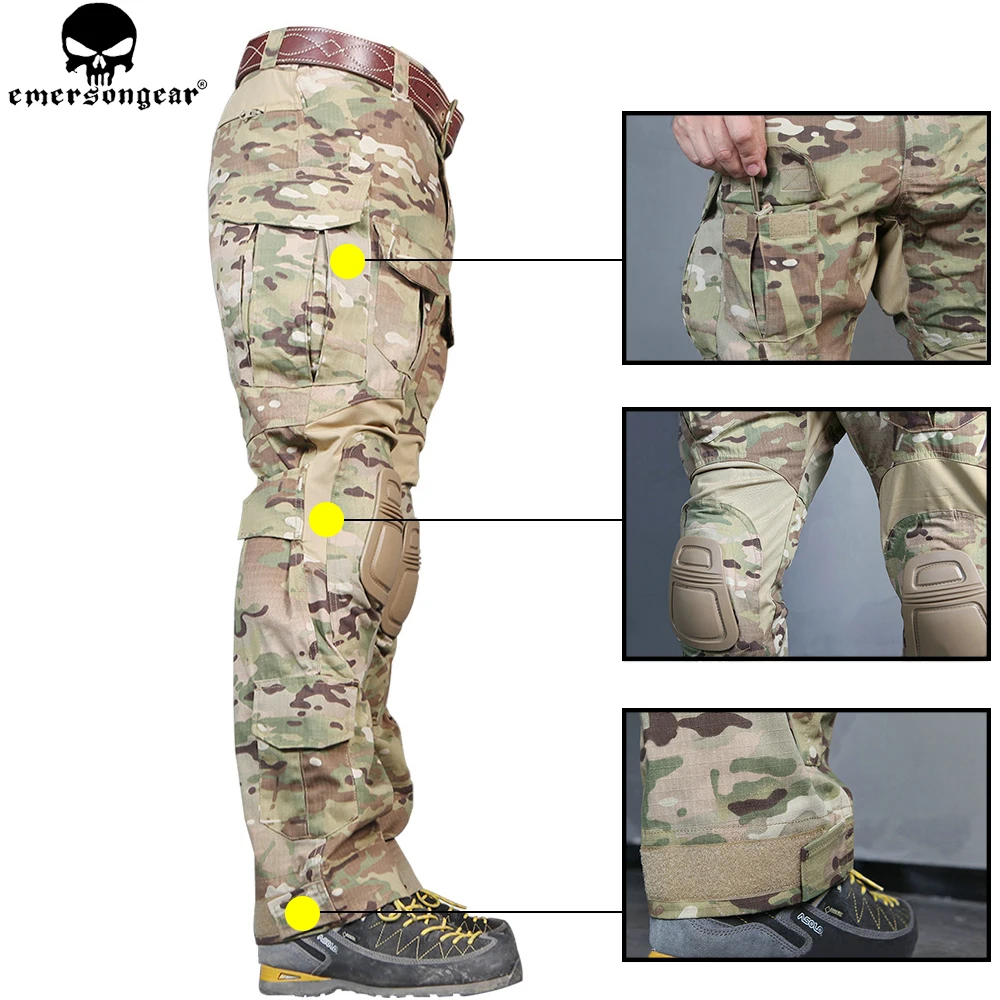 Армейские брюки EMERSONGEAR G3 для охоты страйкбола Мультикам с наколенниками|g3 pants|pants