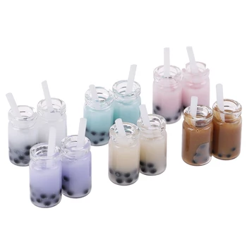 2Pcs 1//12 Dollhouse Miniature Accessories Simulation Pearl milk tea Model Dr vi