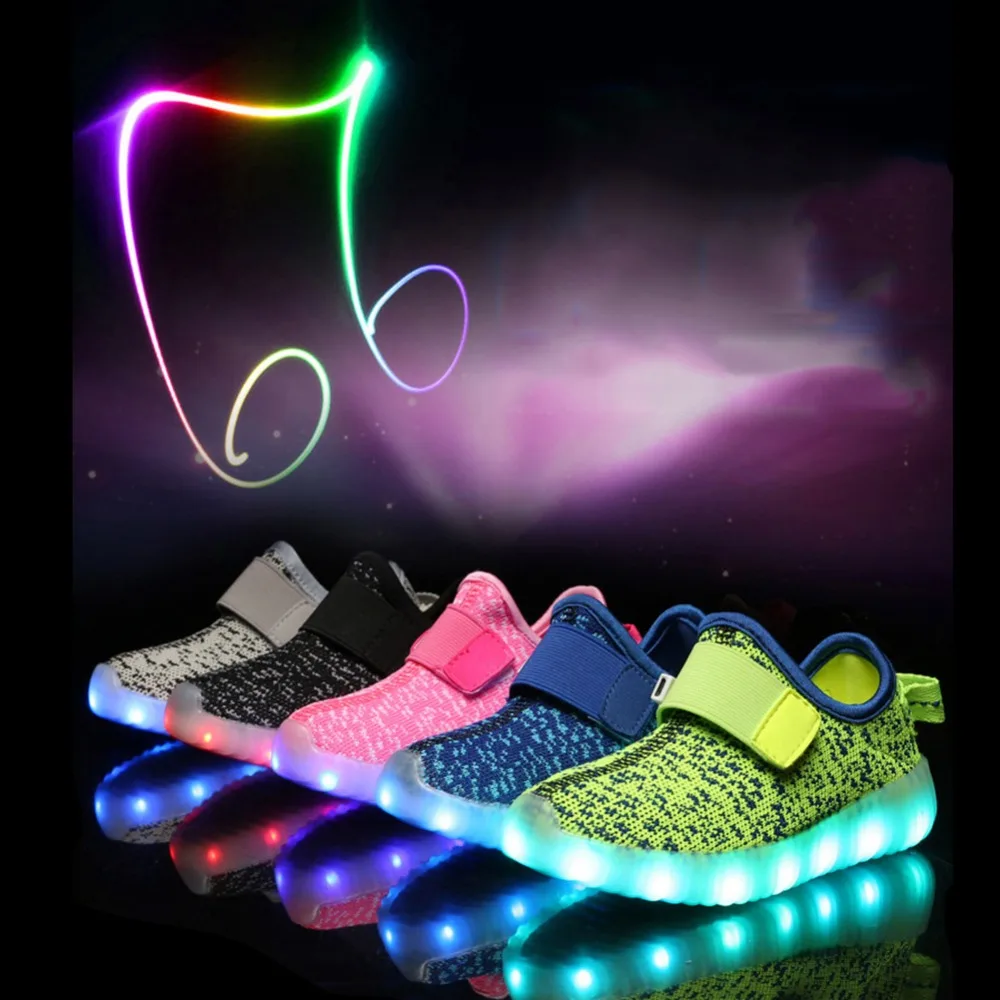 

CRESTGOLF Summer Kids Sport Shoes LED Sneakers Children Breathable Shoes Colorful Lighted Luminous Shoes for Boys & Girls