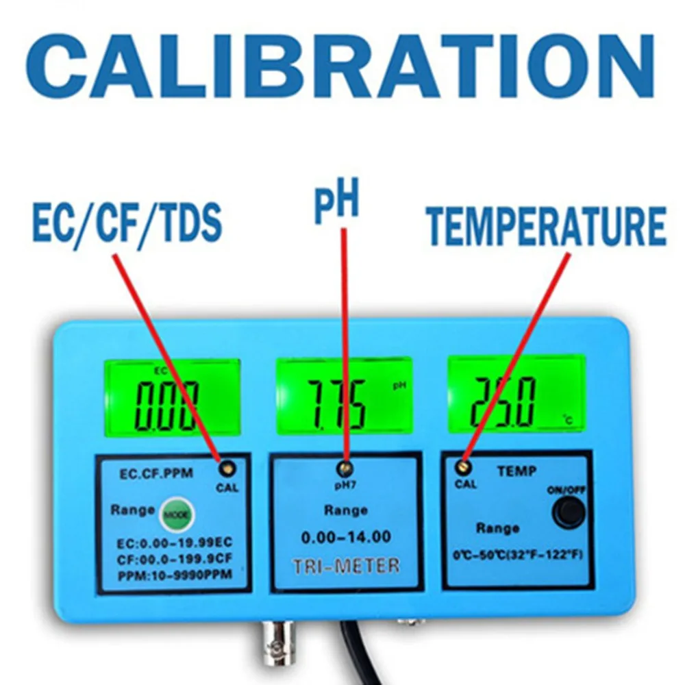 

PH Meters Portable LCD Water Quality Analysis Device EC CF TDS TEMP Meter High Precision Multi-parameter Online Monitor With ATC