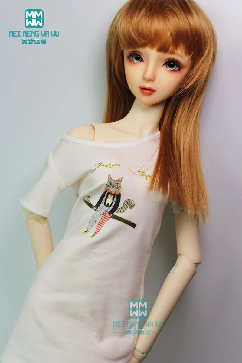 BJD аксессуары кукла одежда девушка платье для 1/3 BJD кукла модная футболка с принтом нижнее белье