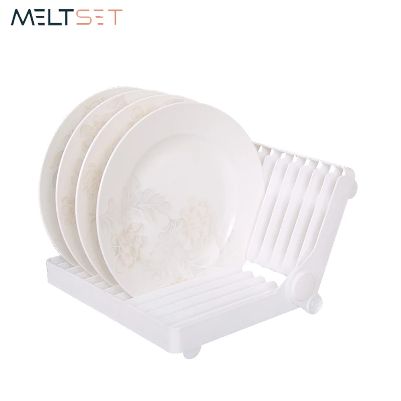 Foldable Dinnerware Rack Kitchen Organizer Shelves Bowl Dish Plate