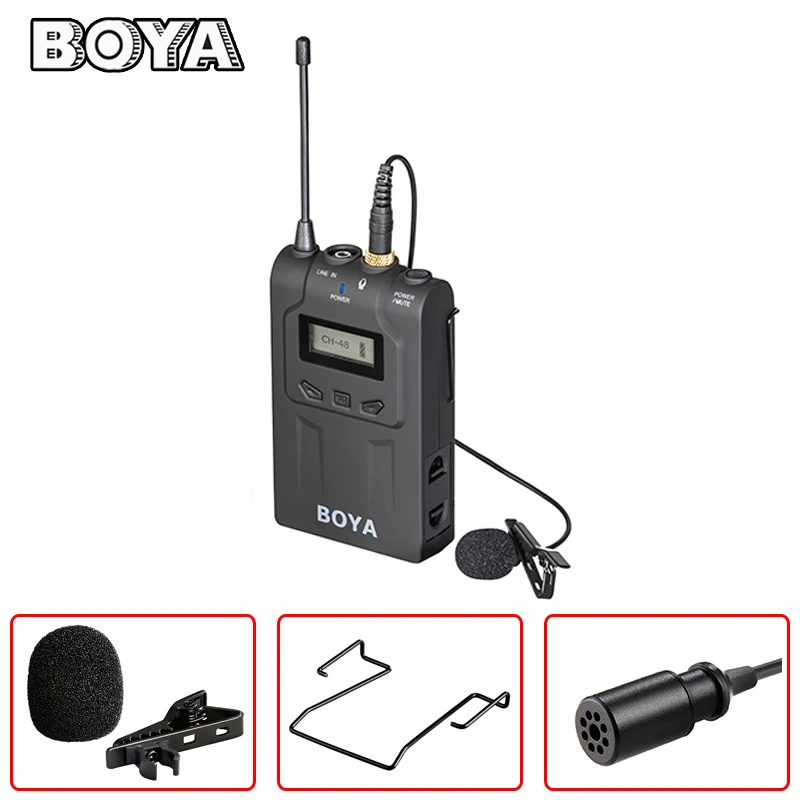 

BOYA BY-WM8T UHF 48 Channel Wireless Camera Microphone Bodypack Transmitter for Video Recorder BY-WM6 BY-WM8 Microphone Receiver
