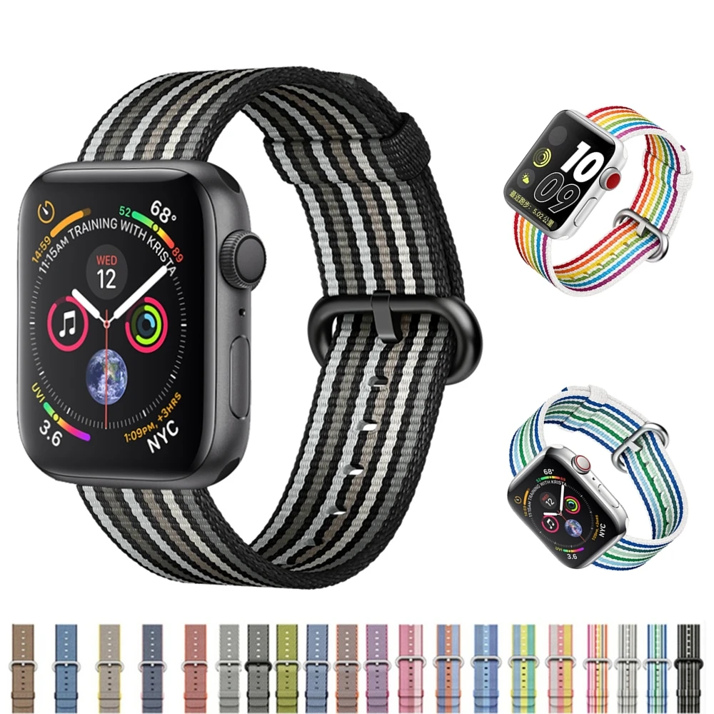 

EIMO Woven Nylon bands For Apple Watch band correa aple watch 42 mm 38 mm bracelet wrist belt watchbands for iwatch series 3/2/1