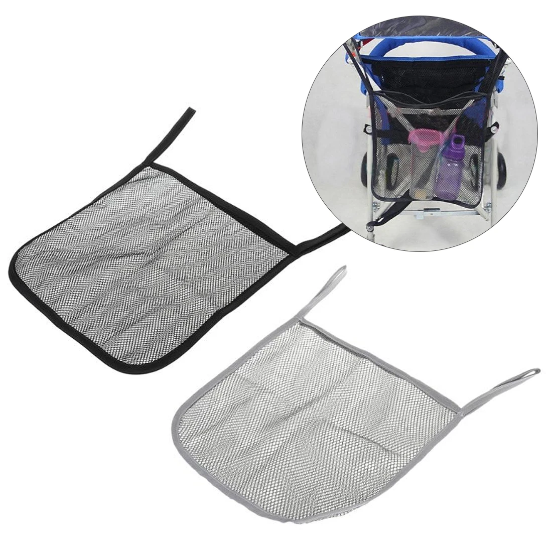 

Baby behind the car hanging black grid hanging bag diaper paper towel bag baby stroller universal storage mesh bag