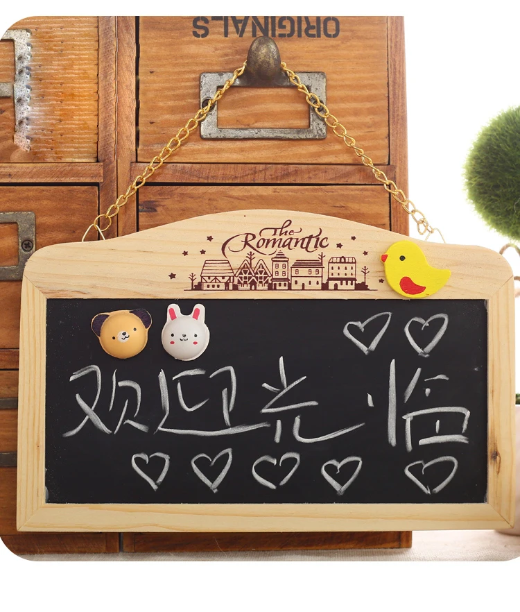 1 Set/Lot Cute Mini Hanging-Style Double-Side Blackboard & Whiteboard & Chalkboard for School Stationery Office Home