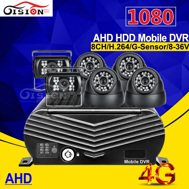 6 шт. автомобильная камера 2.0MP AHD HD + жесткий диск 8CH 4G GPS HDD автомобильный мобильный