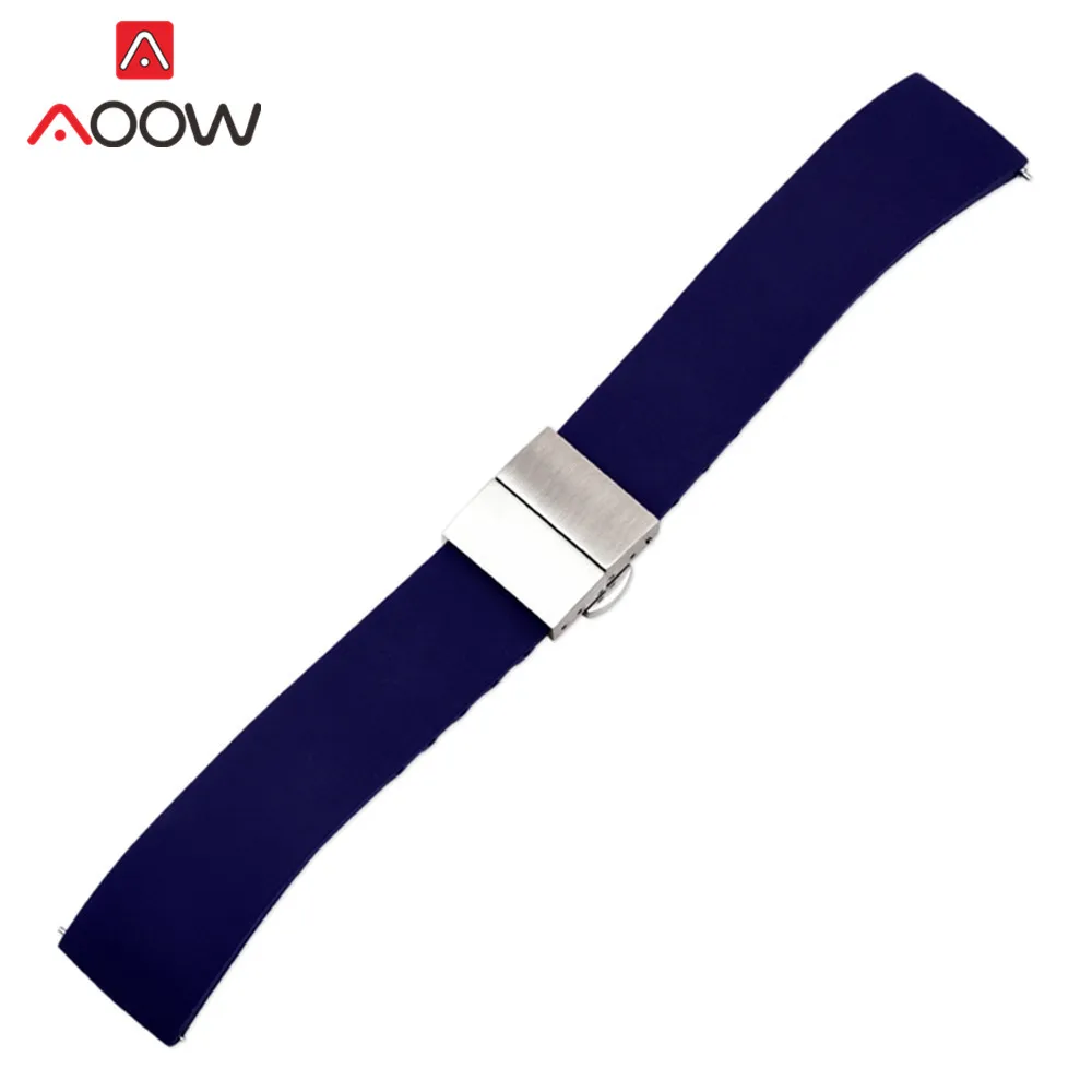 Soft Silicone Quick Release Watch Band with Butterfly Buckle - Premium Quality Strap Accessories