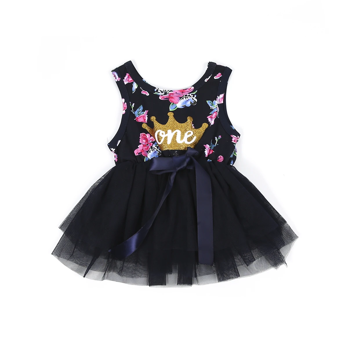 

Newborn Baby Girls Sundress Ruffle Tulle Tutu Party Dress Cake Cute Sleeveless Floral ONE Letter Dresses 0-24M