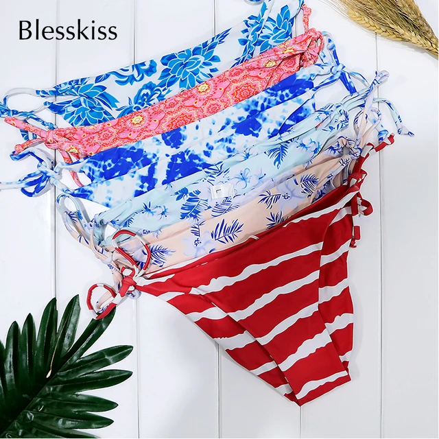 Classic Style Printed String Bikini Tops & Bottoms Sold Seperately 1