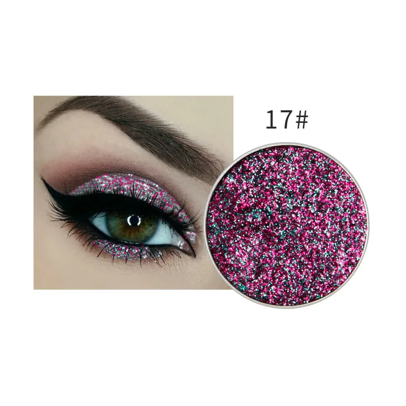 NICEFACE 1Pc Single Color Long-lasting Diamond Eyes Shadow Eye Glitter Shimmer Makeup Powder Monochrome Glitters 24colors TSLM1