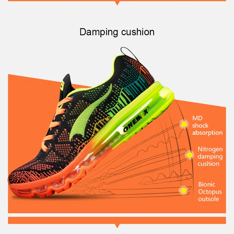 ONEMIX Men's Sport Running Shoes Music Rhythm Man Sneakers Breathable Mesh Outdoor Athletic Shoe Light Male Shoes Size EU 39-47