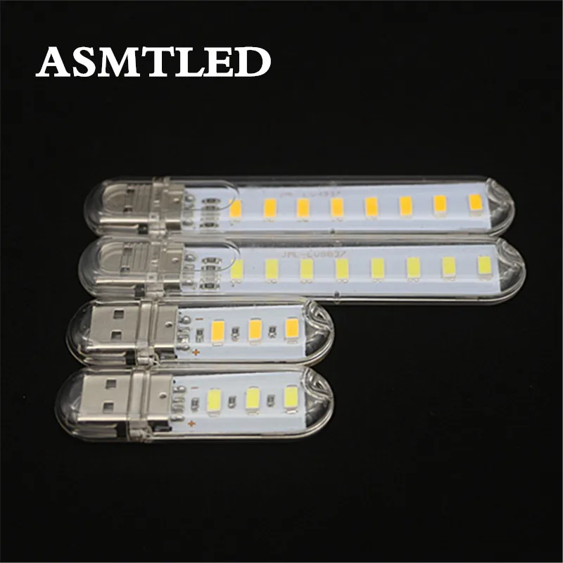 

Portable USB LED Night Light 3 LED 8 LED Key chain 5V Desk Reading lamp Camping Book USB Gadget for Notebook Computer PC Power