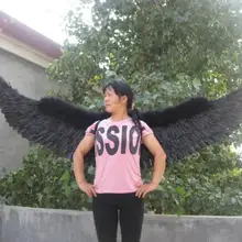 Пользовательские качественные красивые белые черные крылья Ангела из перьев COS Реквизит натуральный перо ручной работы большие крылья EMS