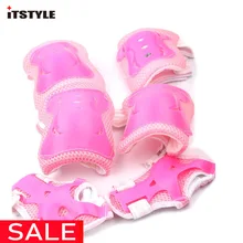 6 в 1 Катание на коньках Велоспорт роликовое катание защита дети на колено локоть запястье защитные наколенники Спорт Защитное снаряжение для коленей