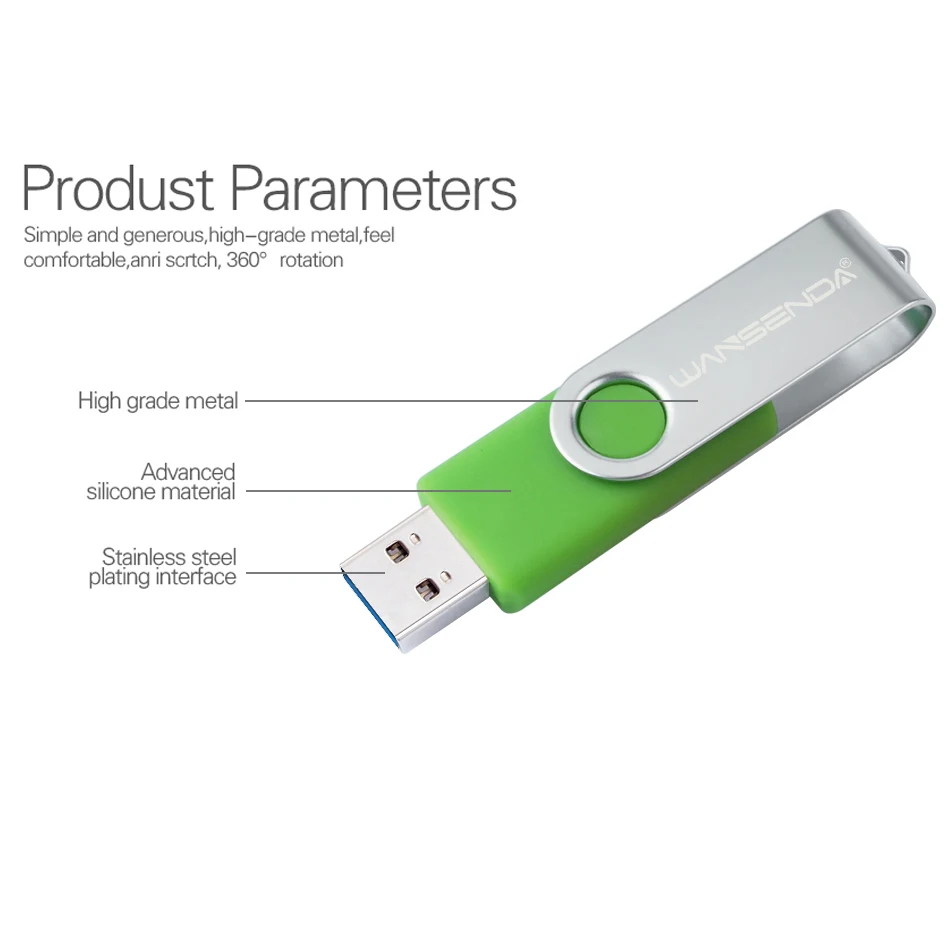 New WANSENDA Rotating USB Flash Drive Usb 3.0 Pen Drive 256GB 128GB 64GB 32GB 16GB Pendrive High Speed USB Stick Flash Disk