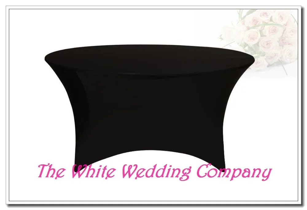 10 BLACK 5ft Round Strenth Spandex Table Covers Cheap Round Tablecloths