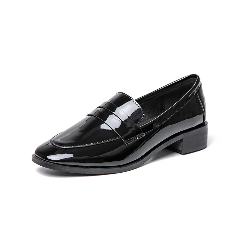 

New Women's Patent Leather Office Loafers Lady Sping Summer British Style OL Flats Shoe Classic Women Oxford Shoes