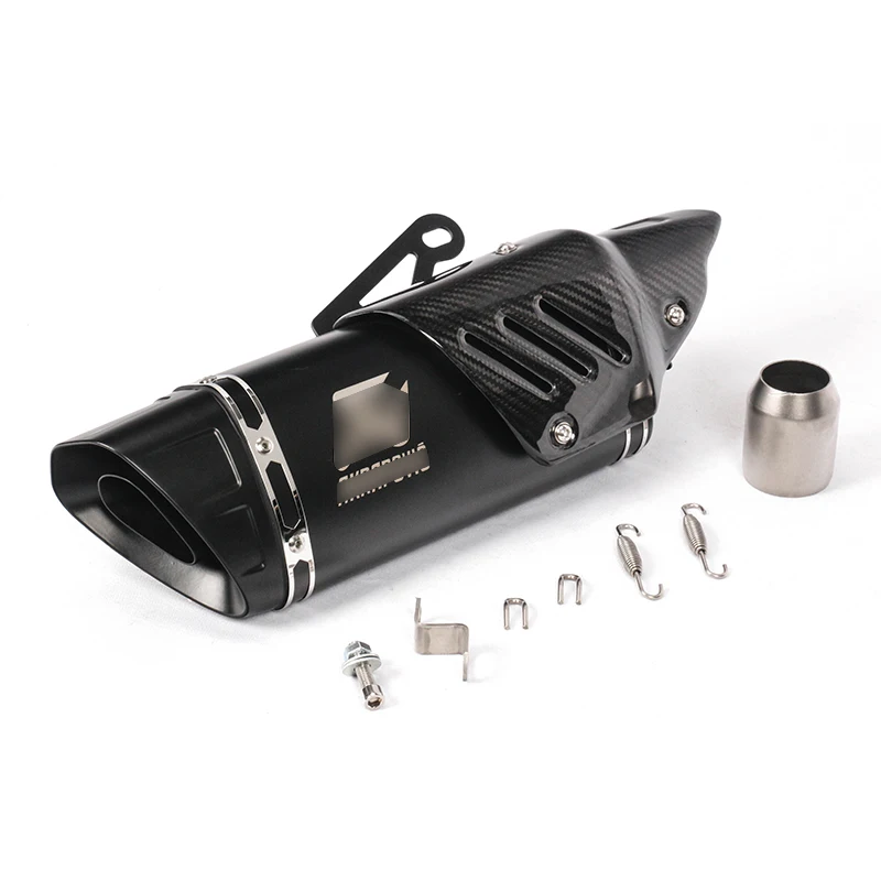 Racing Motorcycle Exhaust Muffler Carbon Fiber Tip Silencer Tail Pipe Universal Slip 38-51mm Dirt Bike ATV Racing Motorcycle Exhaust Muffler Carbon Fiber Tip Silencer Tail Pipe Universal Slip 38-51mm Dirt Bike ATV