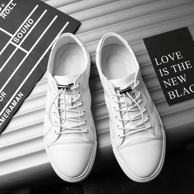 

New Spring Leisure Baitao Top Layer Small White Shoes Genuine Leather Men's Shoes