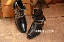 Classic Chain Leather Boots for BJD 1 3 SD17 Uncle Big Foot Uncle Doll Shoes SM1