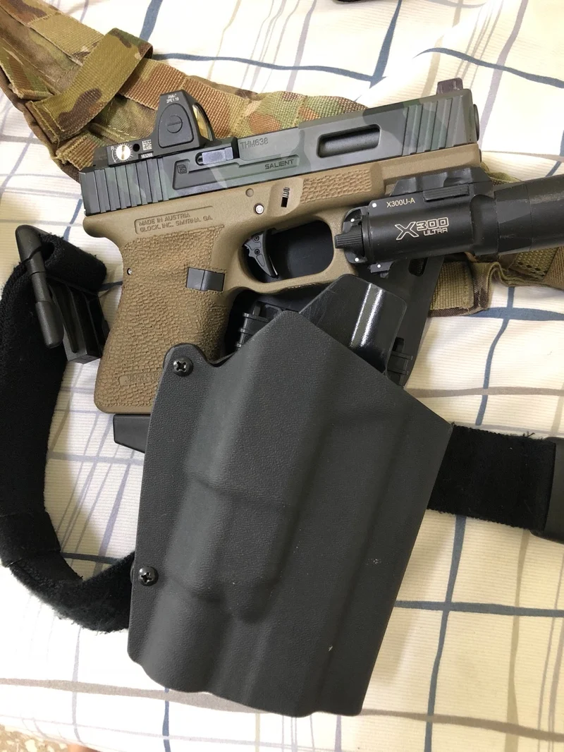 G19 paintball airsoft ar 15 accessories tactial belt platform G17 holster for G17 with X300U flashlight series for hunting (1)