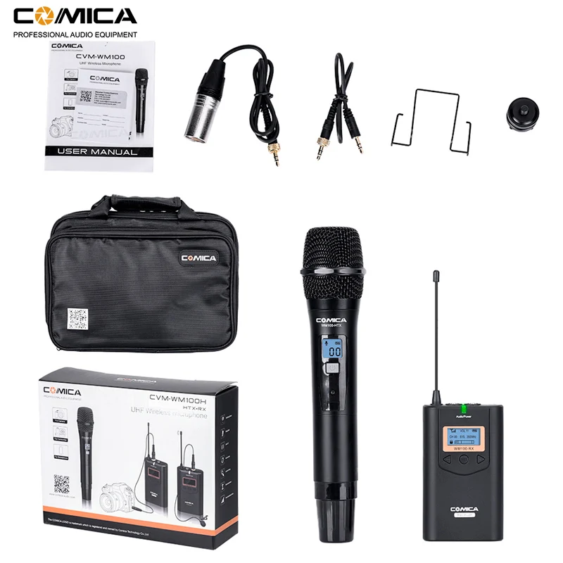  Comica CVM-WM100 H UHF 48 Channels Wireless handheld Microphone System Kit for Canon Nikon DSLR Cam