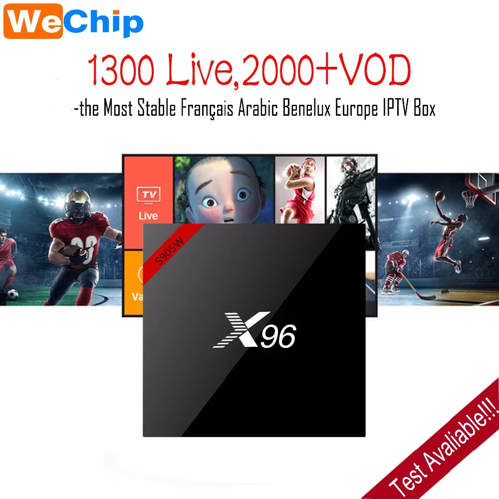 

X96 Android 7.1 Smart tv Box Amlogic S905W Quad Core with 1400 Channels,2000 VOD French Arabic Benelux Europe IPTV Set top box