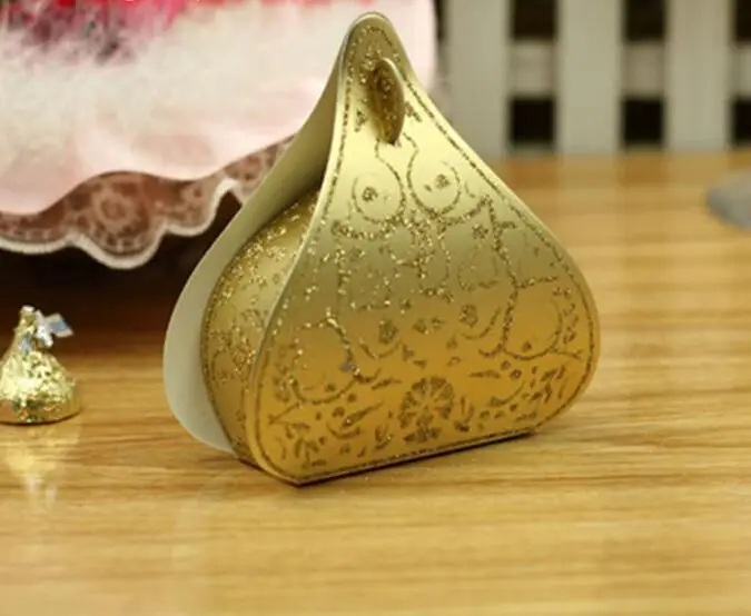 Gold Color Wedding Favor Box50PCS/LOT party gift favour candy box
