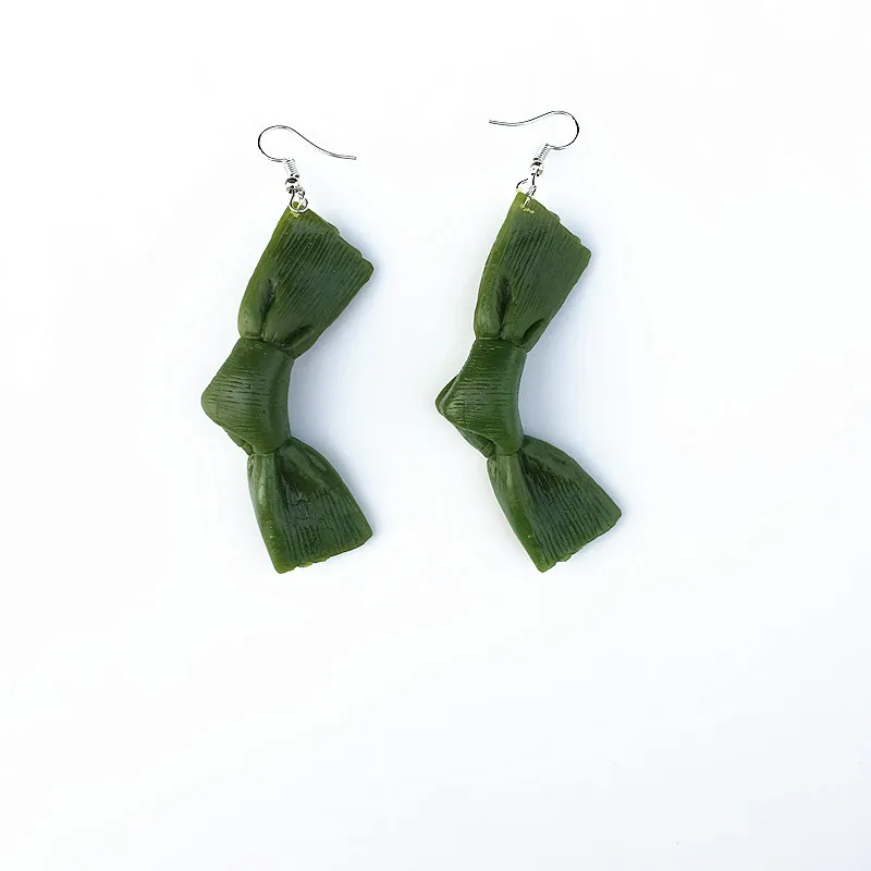 

Funny Handmade Imitation Kelp Knot Drop Earrings Resin Creative Seafood Jewelry for girlfriend Unique Party Earrings wholesale