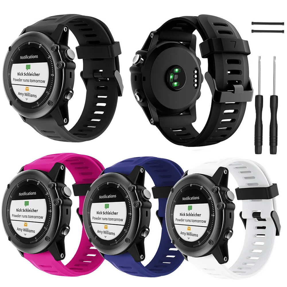 

(Fenix3SS) Band For Garmin Fenix 3 Watch Strap 26mm Silicone Sport Watch Strap Accessory for Garmin Fenix 5X/Fenix 3/Fenix 3 HR