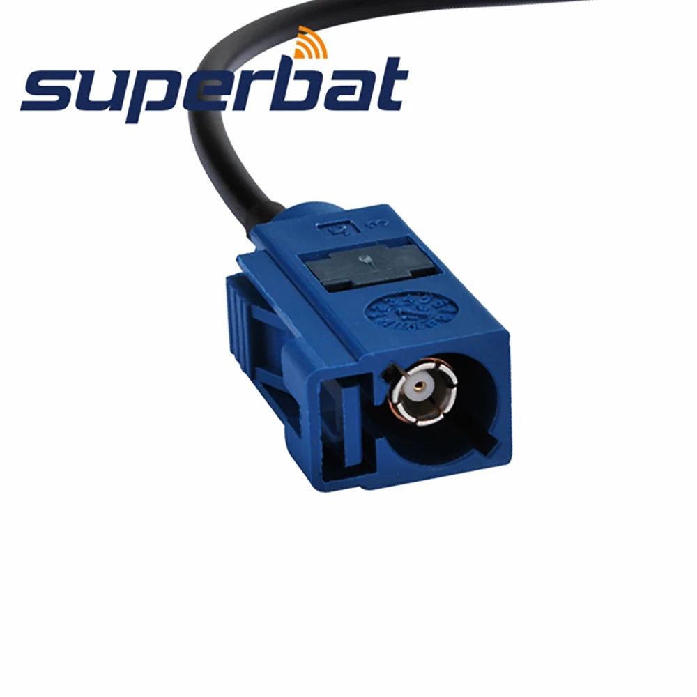 Blue Right Angle to Straight Fakra C Audio Extension Cable