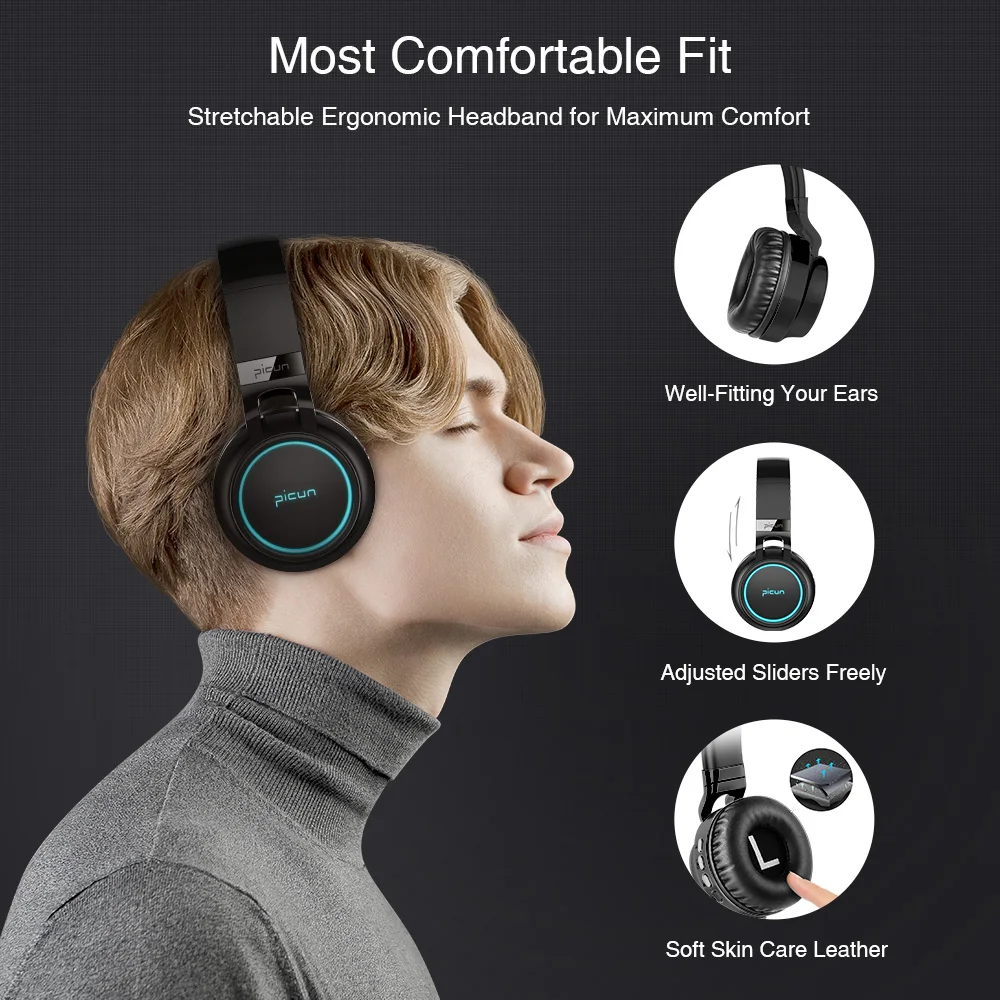 Sound Intone P60 Bluetooth наушники Беспроводной со Светодиодные светящиеся 7 видов цветов