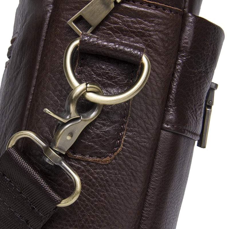 Student Briefcase CONTACT'S Genuine Leather Laptop Tote Briefcase Men Crossbody Shoulder Handbag Messenger Bag