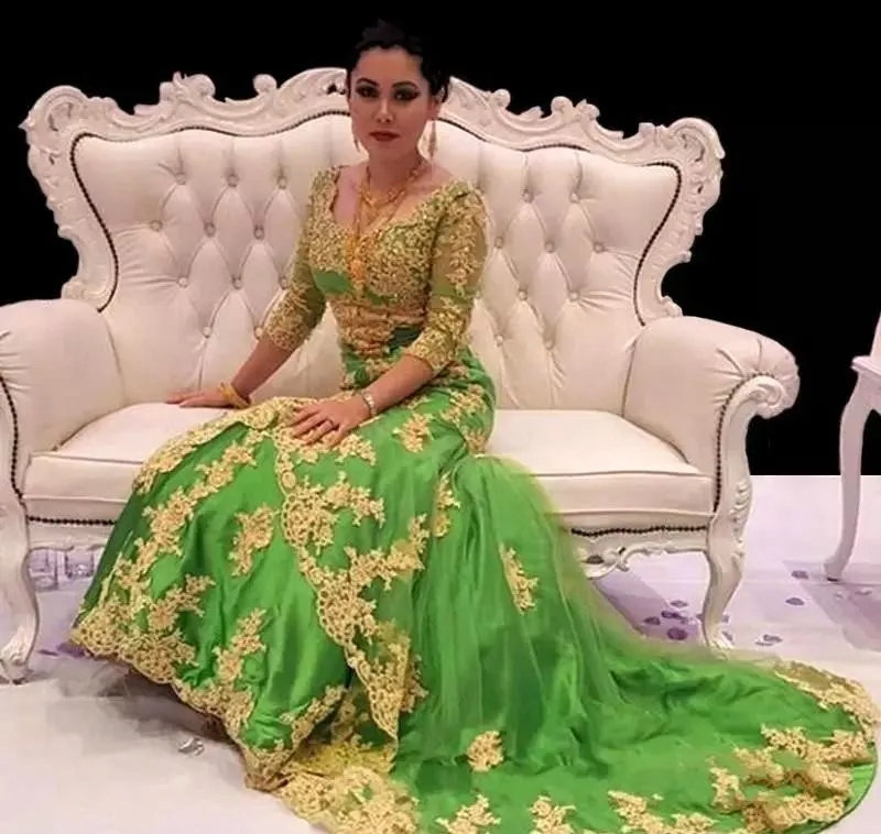 Caftan Marocaine 2019 Luxury Beaded Dubai Kaftan Dress Three Quarter Sleeve Evening Dresses Saudi Arabian Prom Gown Formal Dress BC0200  159 (2)