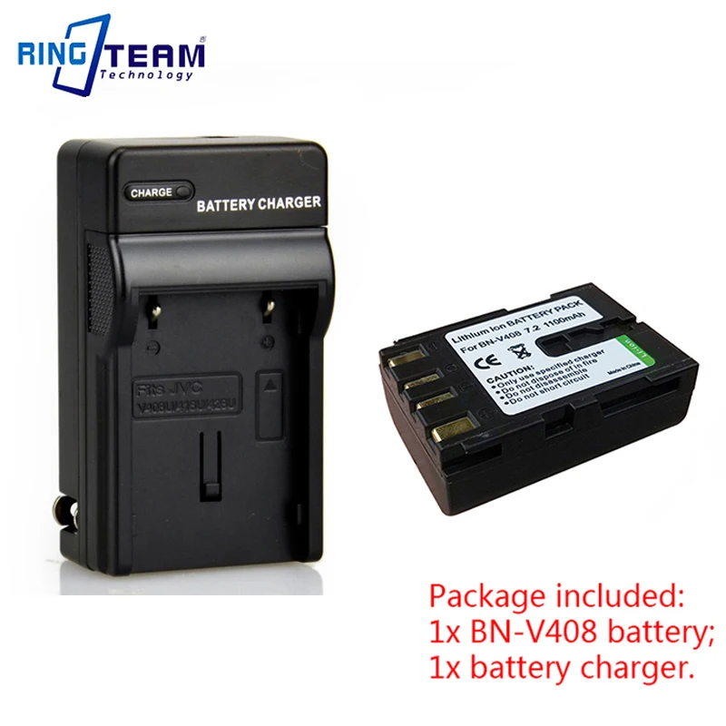 2 In 1 BN V408 BN V408U Digital Battery and Charger for JVC Camcorder