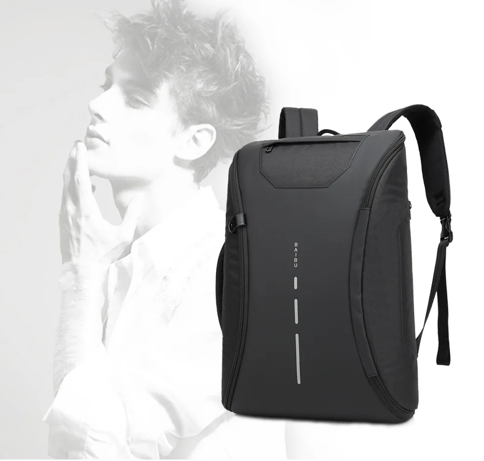 BAIBU мужской рюкзак Противоугонный водонепроницаемый usb зарядка Рюкзак для ноутбука студенческие женские школьные сумки для подростков сумка для путешествий на молнии