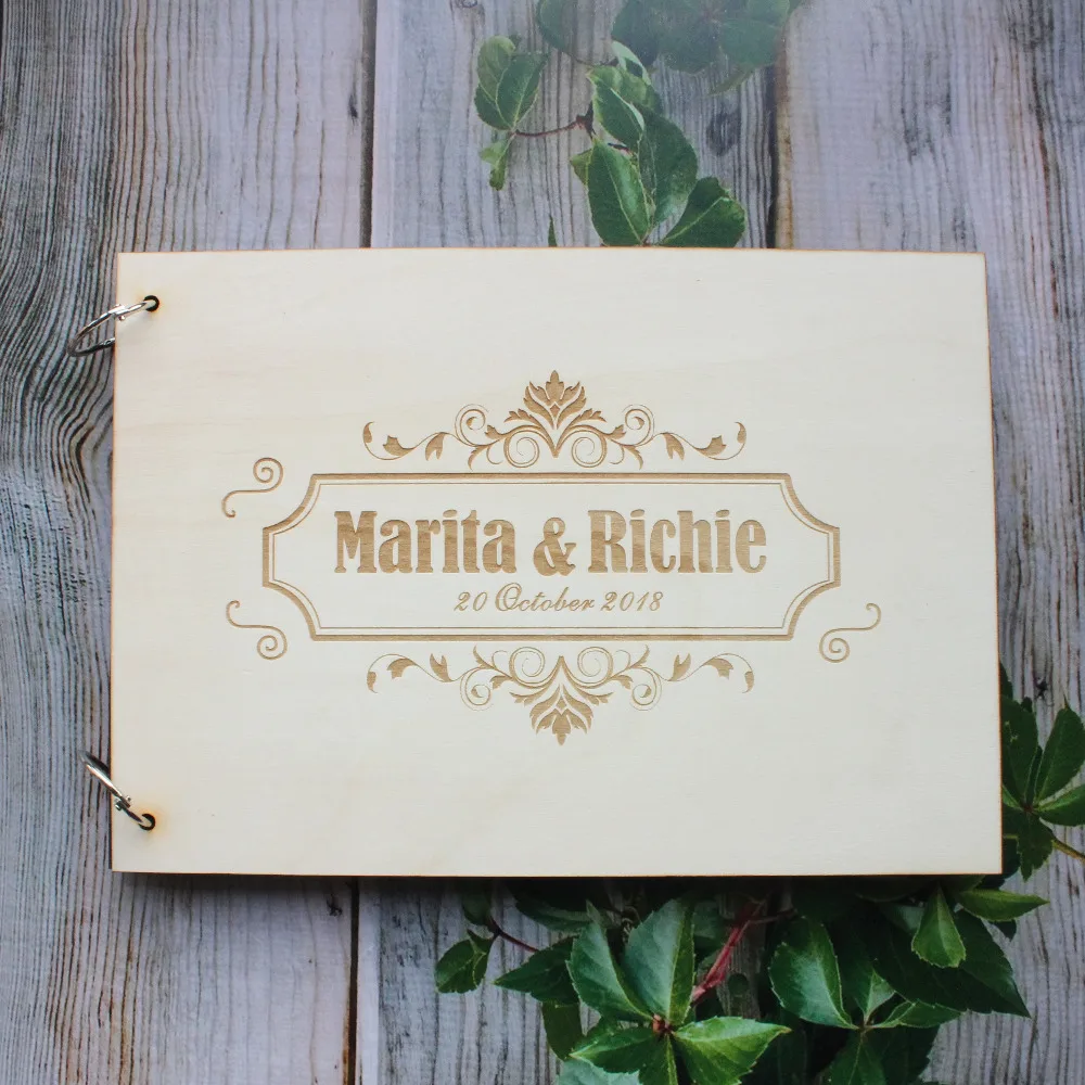 Custom Wooden Guest Book for Entrance Signature Personalized Wedding
