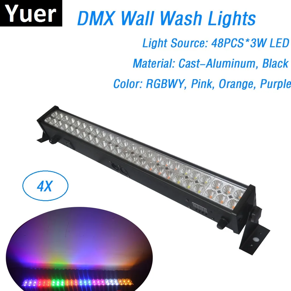 4XLot Cheap Price 48X3W LED Wall Wash Light DMX LED Bar DMX Line Bar