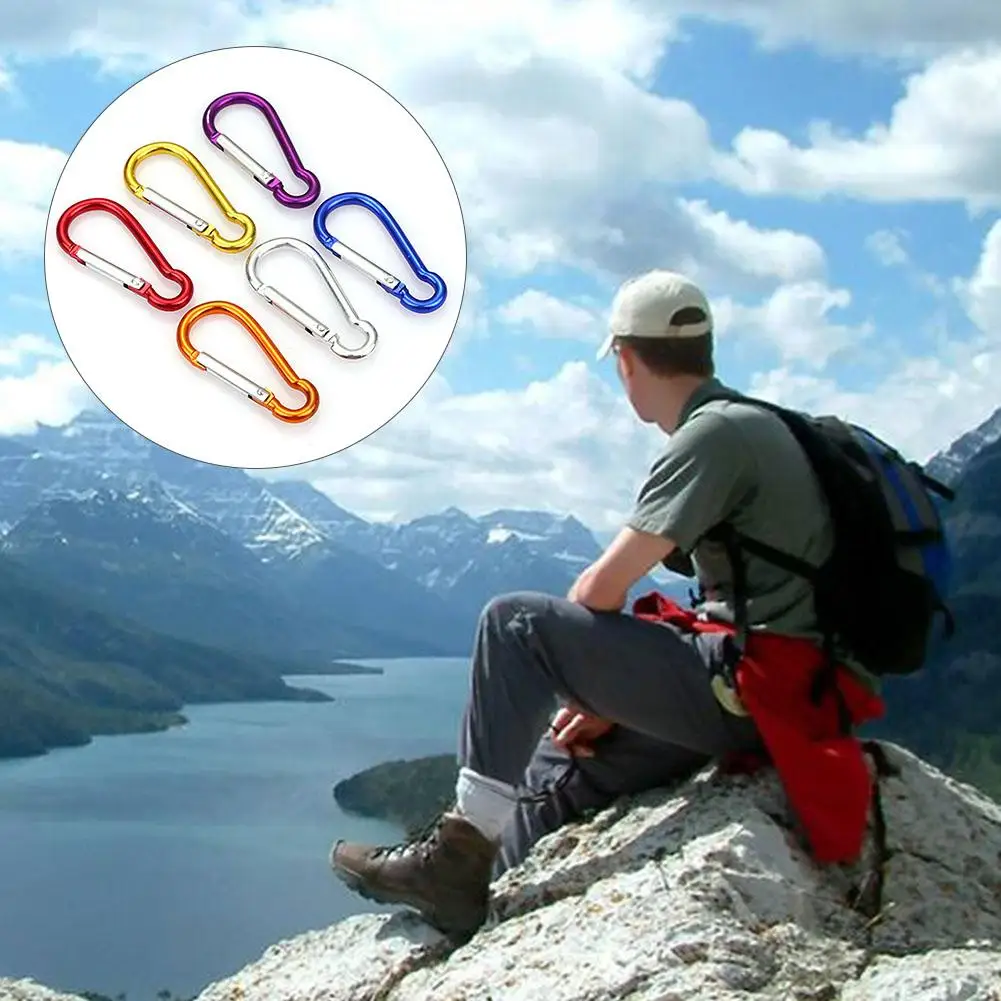 20 قطعة تسلق الألومنيوم Carabiners مفتاح سلسلة كليب ل في الهواء الطلق التخييم حلقة المفاجئة هوك المياه زجاجة مشبك السفر كيت اكسسوارات