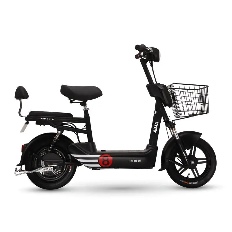 Hcgwork Aima Happy-shop литиевый электрический скутер мотоцикл Ebike 48v12ah удобный свет большая корзина для покупок - Цвет: black